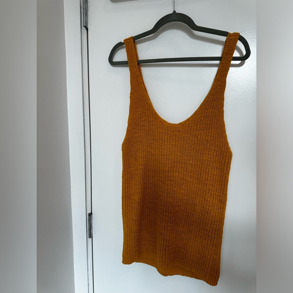 Madewell knit gold tank top